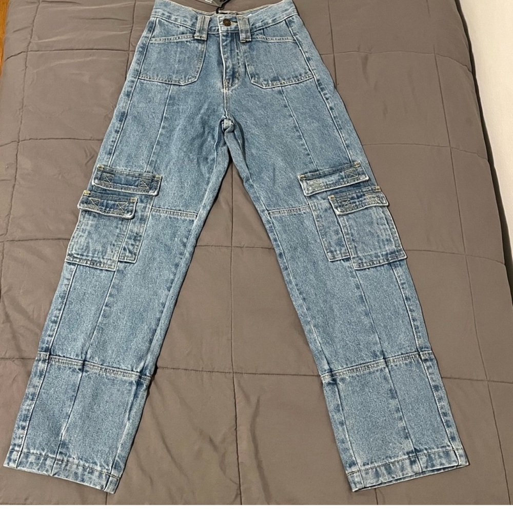 Lioness Blue Wide Leg Jeans